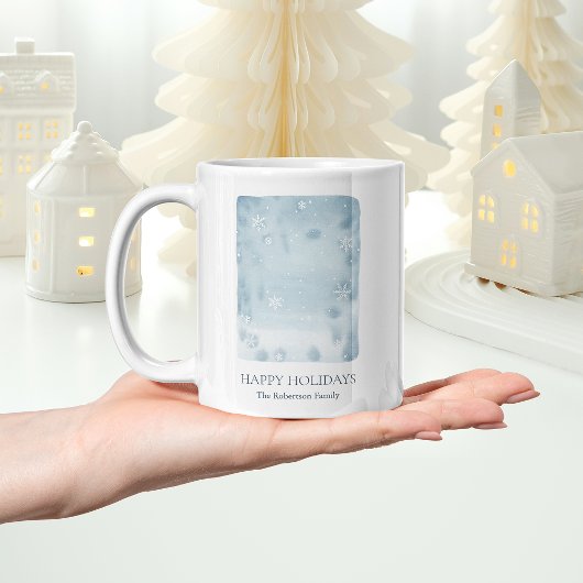 Mug Flocon de neige bleu poussiéreux