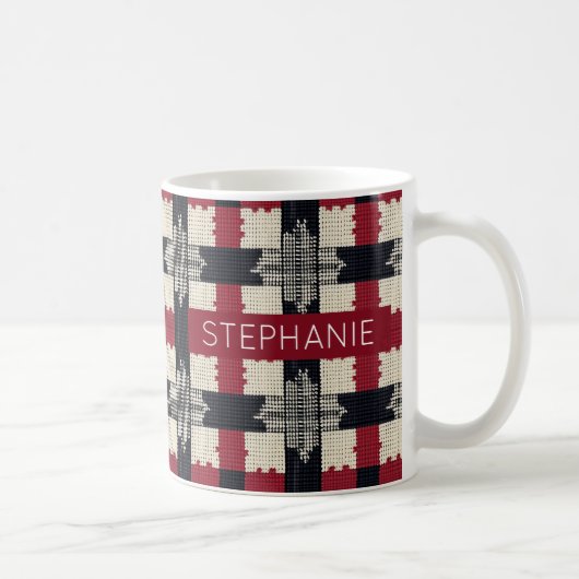 Mug Flocon de neige de Knit rustique - Boho d'hiver co (Droite)