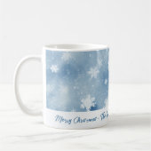 Mug Flocon de neige de Noël Aquarelle bleue (Gauche)