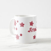 Mug Flocon de neige de Noël personnalisé (Devant gauche)