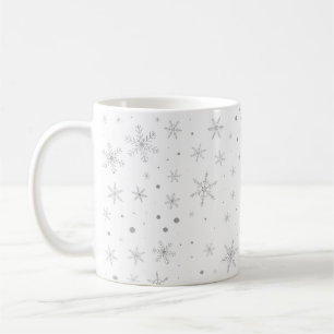 Mug Flocon de neige de scintillement - gris et Blanc