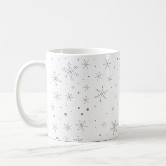 Mug Flocon de neige de scintillement - gris et Blanc (Gauche)