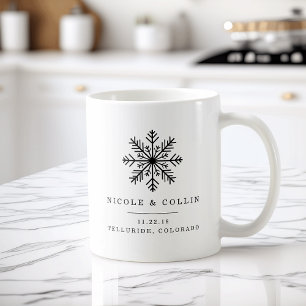 Mug Flocon de neige d'hiver Faveur de mariage