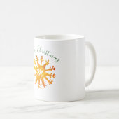 Mug Flocon de Neige Doré Monogramme Festif (Devant droit)