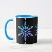 Mug Flocon de neige du milieu du siècle noir violet bl (Gauche)