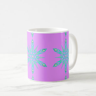 Mug Flocon de neige du milieu du siècle vintage bleu p