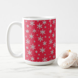 Mug Flocon de Neige Élégant en Argent Vacances d'Hiv