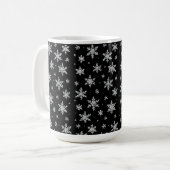 Mug Flocon de Neige Élégant en Argent | Vacances d'Hiv (Devant gauche)