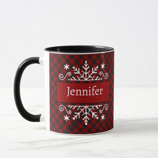 Mug Flocon de neige et plaid personnalisé (Gauche)
