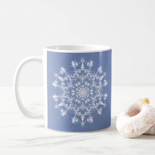 Mug Flocon de neige fractionné en dentelle Abstraite s (Avec donut)