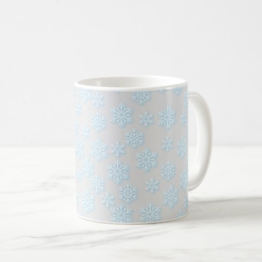 Mug Flocon de neige gris clair (Devant droit)