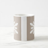 Mug Flocon de neige Ikat - Taupe tan et blanc (Centre)
