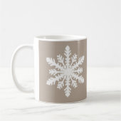 Mug Flocon de neige Ikat - Taupe tan et blanc (Gauche)