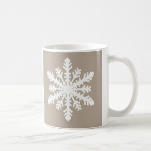 Mug Flocon de neige Ikat - Taupe tan et blanc