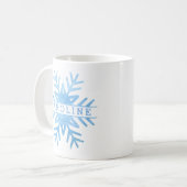 Mug Flocon de neige mignon personnalisé d'aquarelle (Devant gauche)