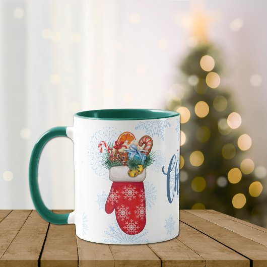 Mug Flocon de neige Mittens avec les bonbons de Noël