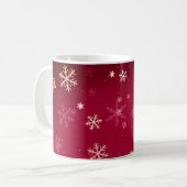 Mug Flocon de neige moderne Motif rouge Noël (Devant gauche)