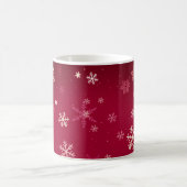Mug Flocon de neige moderne Motif rouge Noël (Centre)