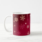 Mug Flocon de neige moderne Motif rouge Noël (Gauche)