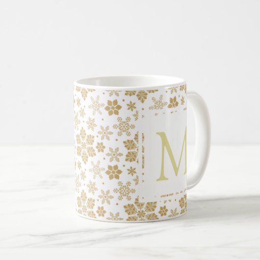Mug Flocon de neige monogramme (Devant droit)