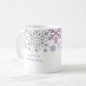 Mug Flocon de neige Noël violet argent (Devant gauche)