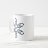 Mug Flocon de Neige Pailleté - Branches Bleu Bébé (Devant gauche)