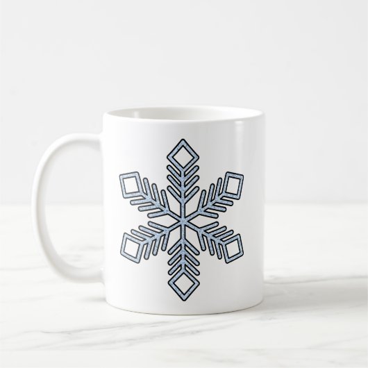 Mug Flocon de Neige Pailleté - Branches Bleu Bébé (Gauche)