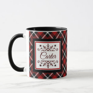 Mug Flocon de neige personnalisé à carreaux