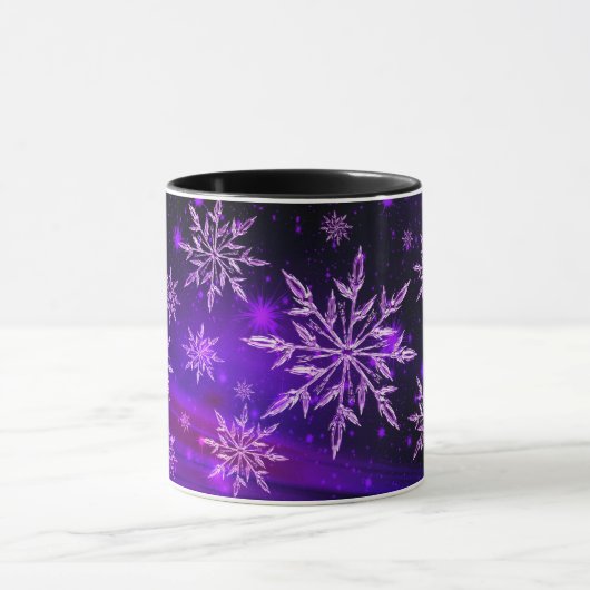 Mug Flocon de neige rose et violet (Centre)