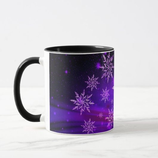 Mug Flocon de neige rose et violet (Gauche)