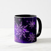 Mug Flocon de neige rose et violet (Devant droit)