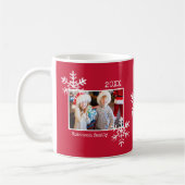 Mug Flocon de neige rustique Musique photo rouge (Gauche)