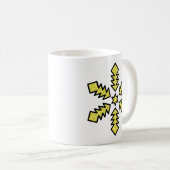 Mug Flocon de neige scintillant - Étoile jaune (Devant droit)