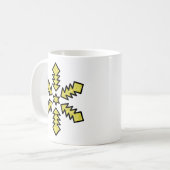 Mug Flocon de neige scintillant - Étoile jaune (Devant gauche)