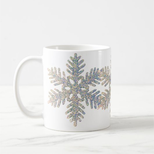Mug Flocon de neige scintillant imprimé (Gauche)