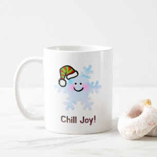Mug Flocon de neige souriant Joie des Fêtes