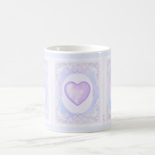 Mug flocon de neige violet clair et coeur étincelant (Centre)