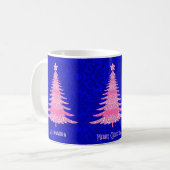 Mug Flocon de Noël rose étincelle personnalisée (Devant gauche)