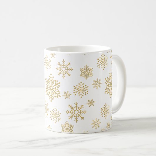 Mug flocon doré (Devant droit)