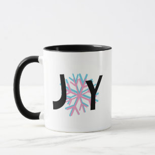Mug Flocons de joie rose bleu 3D