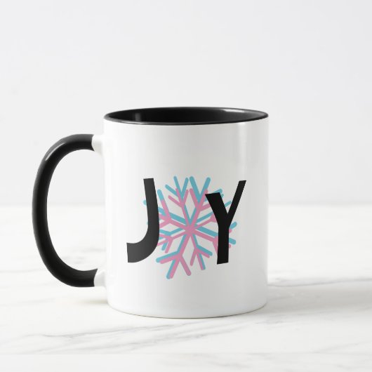 Mug Flocons de joie rose bleu 3D (Gauche)