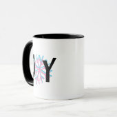 Mug Flocons de joie rose bleu 3D (Devant gauche)