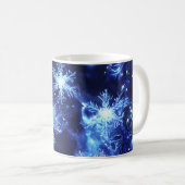 Mug Flocons de neige bleu scintillement d'hiver (Devant droit)
