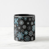 Mug Flocons de neige bleus de Noël (Centre)