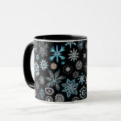 Mug Flocons de neige bleus de Noël (Devant gauche)
