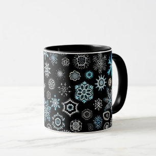 Mug Flocons de neige bleus de Noël