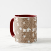 Mug Flocons de neige de Noël au cacao crème (Devant gauche)