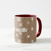 Mug Flocons de neige de Noël au cacao crème (Devant droit)