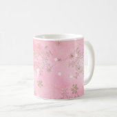 Mug Flocons de neige de Noël rose motif boho (Devant droit)
