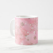 Mug Flocons de neige de Noël rose motif boho (Devant gauche)